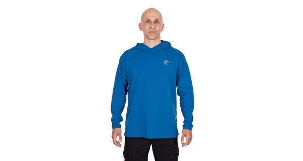 FOX RAGE - Tričko s dlouhým rukávem a kapucí Blue Hooded T vel. 2XL