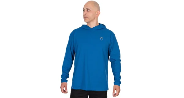 FOX RAGE - Tričko s dlouhým rukávem a kapucí Blue Hooded T vel. S
