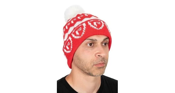 FOX RAGE - Vánoční čepice s bambulí Voyager Červená Bílá