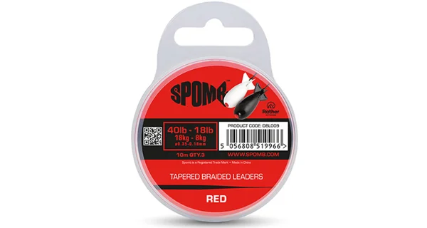 FOX - Šoková šňůra Tapered Braided Leaders 40-18 lb 10 m Red