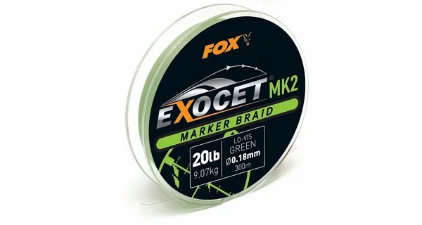 FOX - Splétaná šňůra Exocet MK2 Marker Braid 300 m Green 0,18 mm 9,07 kg