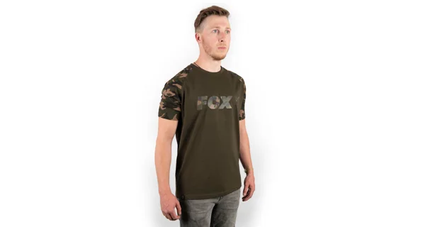 FOX - Tričko Camo/Khaki Chest Print T-Shirt Large