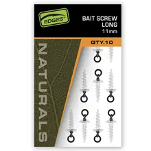 FOX - Vrtáček s obratlíkem a kroužkem Edges Bait Screw Long 11 mm 10 ks