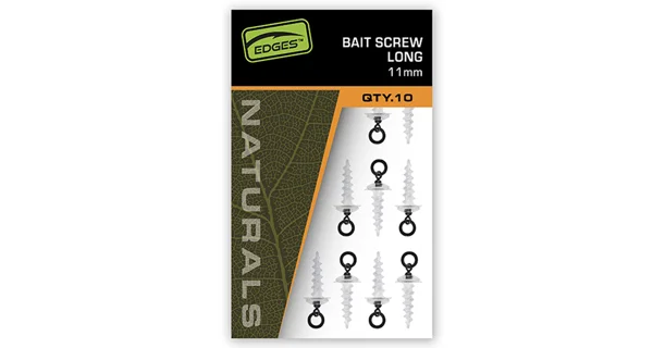FOX - Vrtáček s obratlíkem a kroužkem Edges Bait Screw Long 11 mm 10 ks