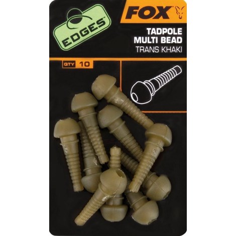 FOX - Vsuvky Edges Tadpole Multi Bead Trans Khaki 10 ks