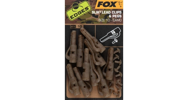 FOX - Závěsky Edges Camo Silk Lead Clips & Pegs vel. 10 10 ks