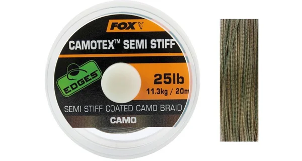 FOX - Ztužená šňůrka Edges Camotex Semi Stiff Camo 20 m 20 lb