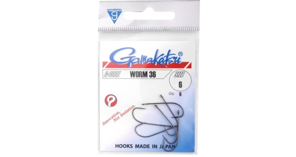 GAMAKATSU - Háčky Worm 36 NS Black vel. 4 6 ks