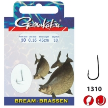 GAMAKATSU - Hotový návazec Bream LS-1310 Nickel 0,10 mm 70 cm vel. 16 10 ks