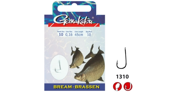 GAMAKATSU - Hotový návazec Bream LS-1310 Nickel 0,10 mm 70 cm vel. 16 10 ks