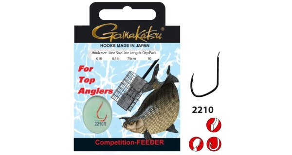GAMAKATSU - Hotový návazec Competition Bream Feeder Red LS-2210 0,12 mm vel. 14 100 cm 10 ks