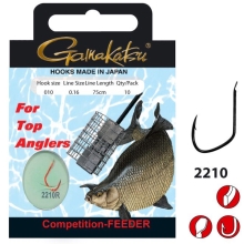 GAMAKATSU - Hotový návazec Competition Bream Feeder Red LS-2210 0,14 mm 100 cm vel. 16 10 ks