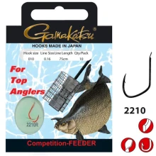 GAMAKATSU - Hotový návazec Competition Bream Feeder Red LS-2210 0,18 mm 75 cm vel. 10 10 ks