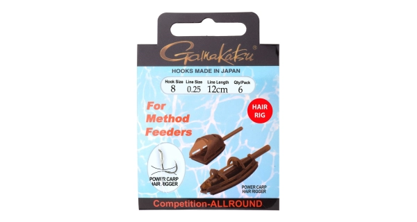GAMAKATSU - Hotový návazec Method Feeder Hair 12 cm vel. 12 6 ks