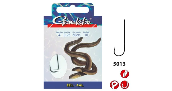 GAMAKATSU - Hotový návazec na úhoře Eel LS-5013 NS Black vel. 2 60 cm 10 ks