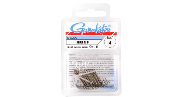GAMAKATSU - Trojháček Treble 13 NS Black vel. 8 10 ks