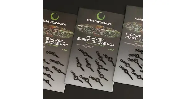 GARDNER - Kolíček s obratlíkem Covert Swivel Bait Screws Anti Glare Long 11 mm 10 ks