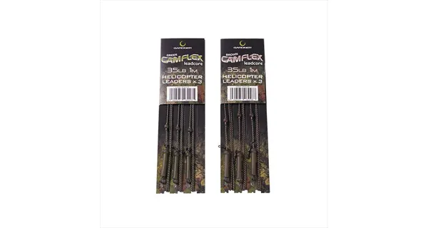 GARDNER - Návazce Camflex Helicopter Leadcore Leaders 35 lb 1,5 m 3 ks Brown