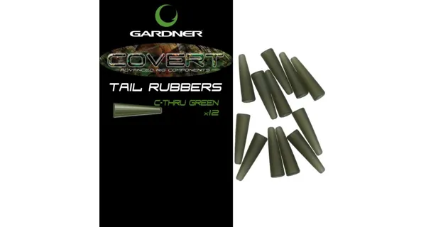 GARDNER - Převleky Covert Tail Rubbers C-Thru Green 12 ks