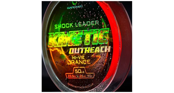GARDNER - Šokový vlasec Kinetic Outreach Shock Leader 0,26 mm 50 lb 50 m Orange