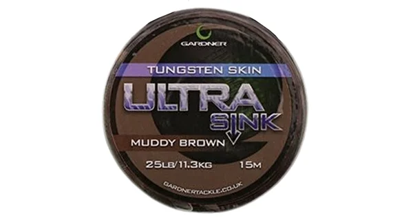 GARDNER - Splétaná šňůra Ultra Sink Tungsten 11,3 kg 15 m Muddy Brown
