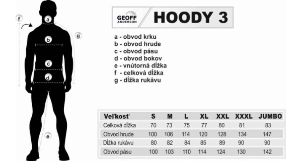 GEOFF ANDERSON - Bunda Hoody 3 Black Leaf vel. XL