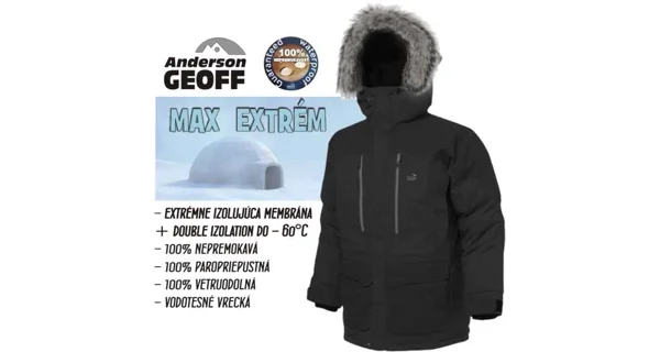 GEOFF ANDERSON - Bunda Usque Down Parka Pirate Black vel. 3XL