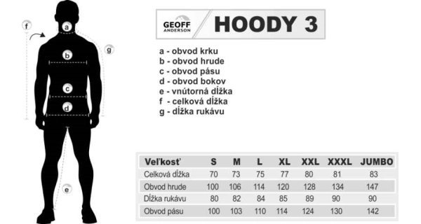 GEOFF ANDERSON - Bunda z mikro fleece Hoody 3 černá vel. 4XL