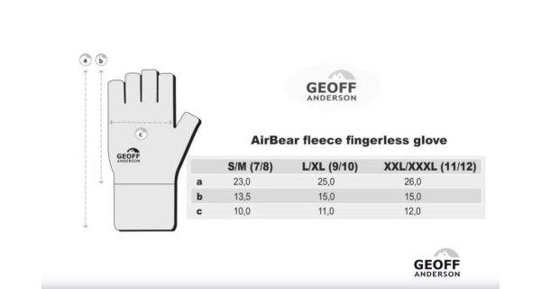 GEOFF ANDERSON - Fleece rukavice bez prstů AirBear vel. S/M