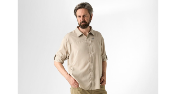 GEOFF ANDERSON - Košile s dlouhým rukávem Ezmar Light Khaki vel. 2XL