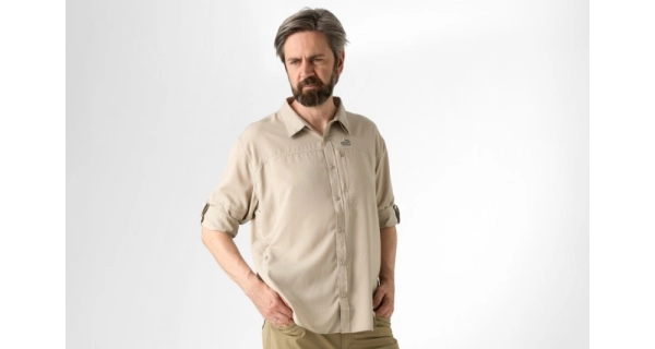 GEOFF ANDERSON - Košile s dlouhým rukávem Ezmar Light Khaki vel. XL