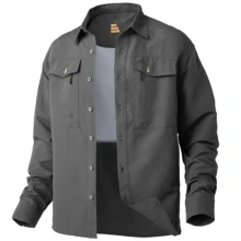 GEOFF ANDERSON - Košile s dlouhým rukávem Ezmar Mid Weight Soft Šedá vel. 3XL