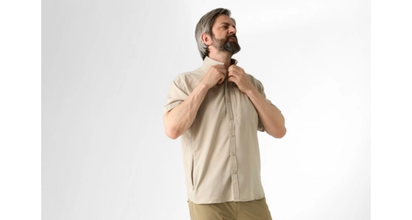 GEOFF ANDERSON - Košile s krátkým rukávem Ezmar Light Khaki vel. XL