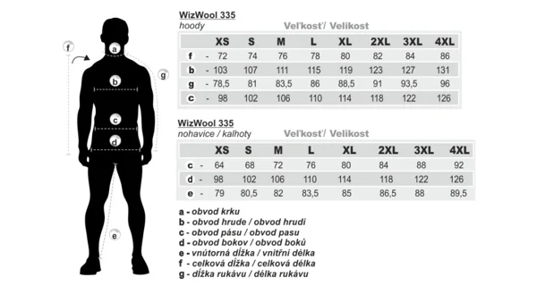 GEOFF ANDERSON - Mikina s kapucí WizWool 335 + Teplákové kalhoty vel. S