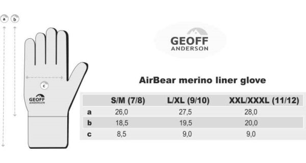 GEOFF ANDERSON - Protiskluzové rukavice AirBear Merino vel. L/XL