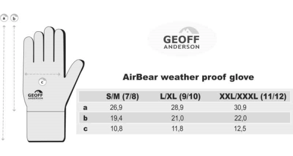 GEOFF ANDERSON - Zateplené rukavice AirBear vel. S / M