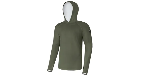 GIANTS FISHING - Funkční tričko s dlouhým rukávem UV50+Hoodie Dark Green vel. M
