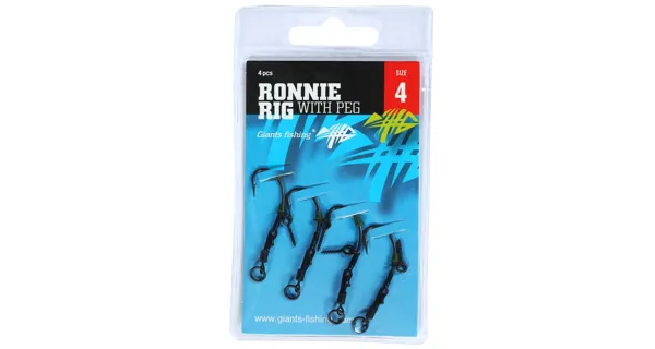 GIANTS FISHING - Kaprový návazec Ronnie Rig with Peg vel. 4 4 ks