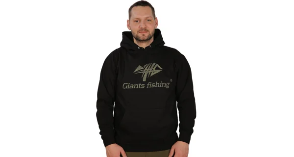 GIANTS FISHING - Mikina s kapucí Černá Camo Logo vel. 3XL