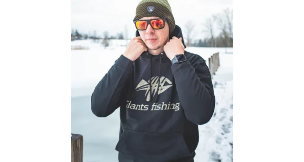 GIANTS FISHING - Mikina s kapucí Černá Camo Logo vel. L