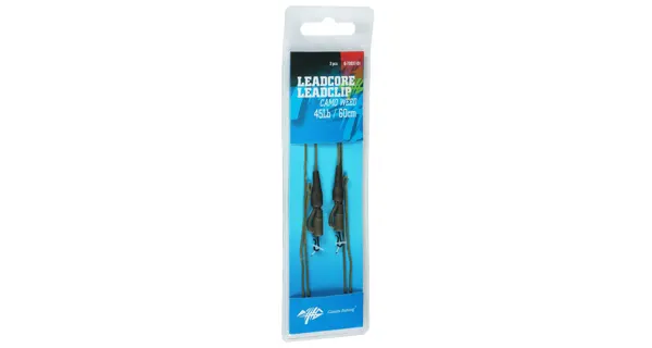 GIANTS FISHING - Montáž s olověnou šňůrkou Leadcore 45 lb Leadclip 2 ks Camo Weed 60 cm