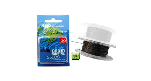 GIANTS FISHING - Návazcová šňůrka Carp Braid Sinking 35 lb 20 m Camou Brown