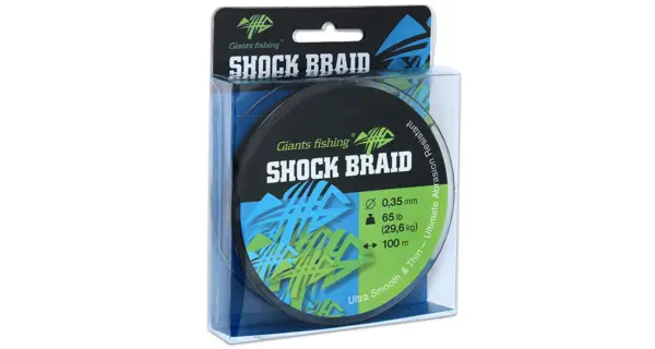 GIANTS FISHING - Splétaná šňůra Shock Braid Green 0,29 mm 22,7 kg 100 m