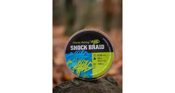 GIANTS FISHING - Splétaná šňůra Shock Braid Green 0,29 mm 22,7 kg 100 m