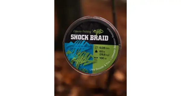 GIANTS FISHING - Splétaná šňůra Shock Braid Green 0,29 mm 22,7 kg 100 m