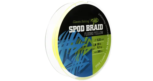 GIANTS FISHING - Splétaná šňůra Spod Braid Fluoro Yellow 0,28 mm 13,6 kg 300 m