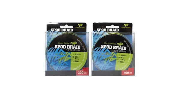 GIANTS FISHING - Splétaná šňůra Spod Braid Fluoro Yellow 0,28 mm 13,6 kg 300 m