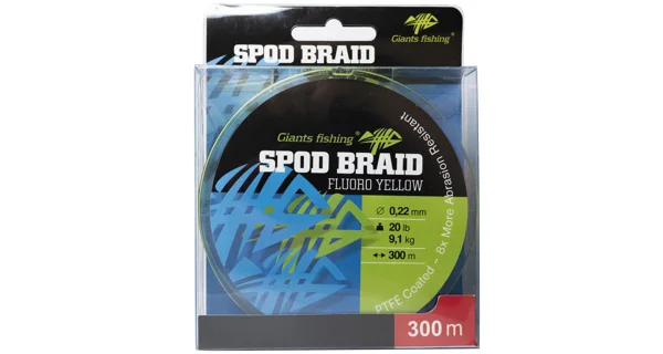 GIANTS FISHING - Splétaná šňůra Spod Braid Fluoro Yellow 0,28 mm 13,6 kg 300 m