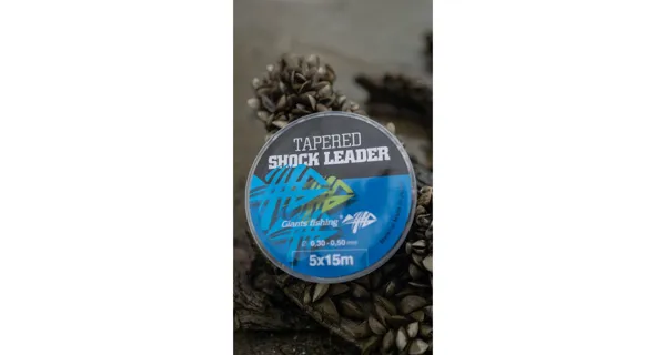 GIANTS FISHING - Ujímaný šokový vlasec Tapered Shock Leader 0,35-0,65 mm 15 m