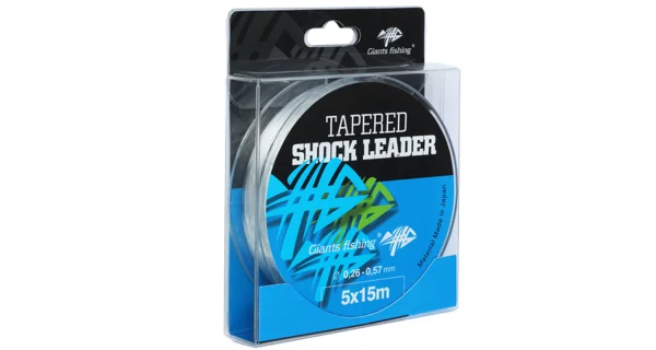 GIANTS FISHING - Ujímaný šokový vlasec Tapered Shock Leader 0,35-0,65 mm 15 m